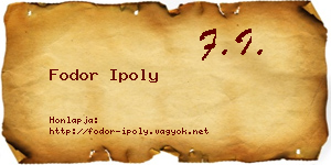 Fodor Ipoly névjegykártya